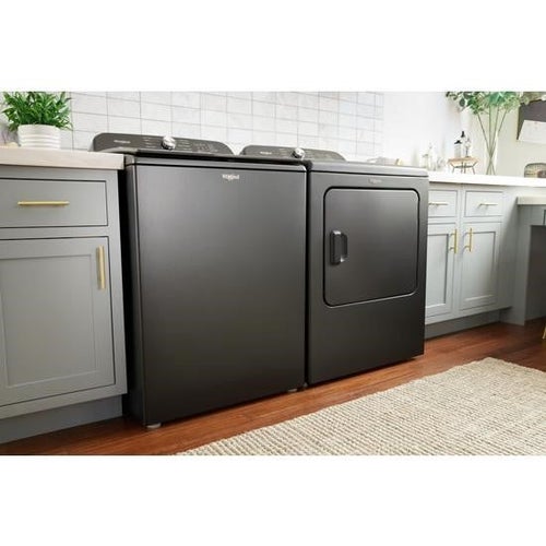 Whirlpool 5.3 Cu.Ft. Top Load Washer and 7.0 Cu.Ft. Gas Dryer Pair - Volcano Black
