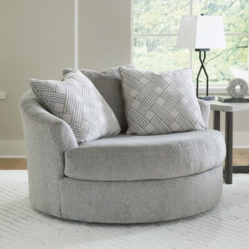 Signature Design by Ashley Casselbury Oversized Swivel Accent Chair In Cement
