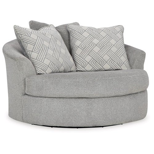 Signature Design by Ashley Casselbury Oversized Swivel Accent Chair In Cement