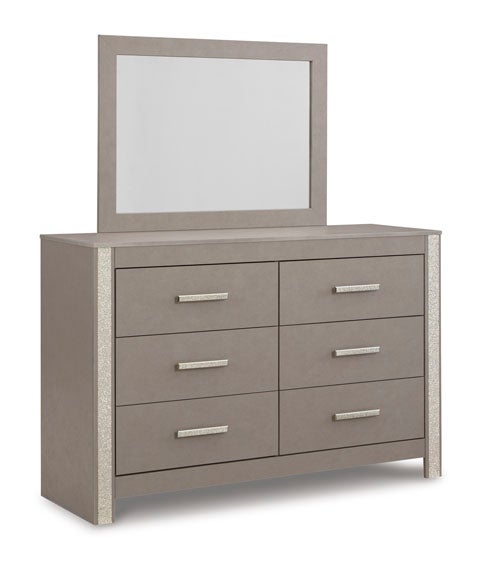 Signature Design by Ashley Surancha Queen Panel Bed, Dresser, Mirror and Night Stand