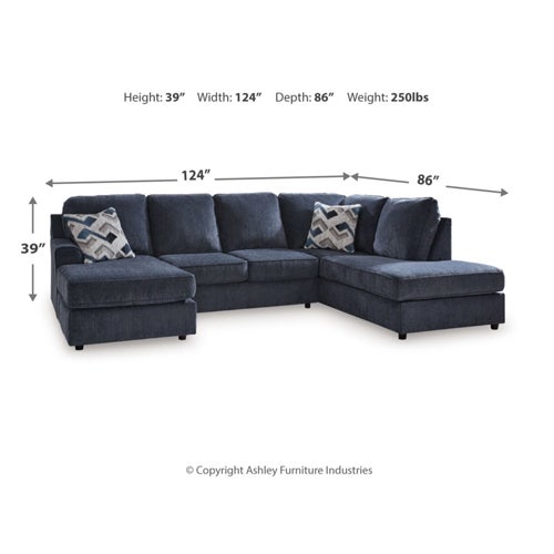 Signature Design by Ashley Albar Place 2-Piece Sectional in Cobalt