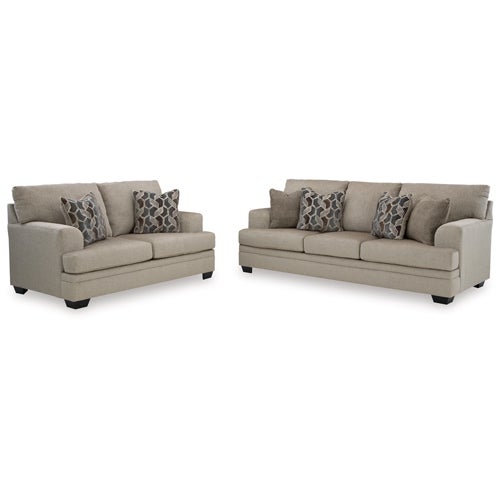 Signature Design by Ashley 2-Piece Stonemeade Sofa & Loveseat in Taupe