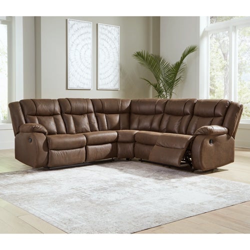Signature Design by Ashley Trail Boys 2-Piece Reclining Sectional in Walnut