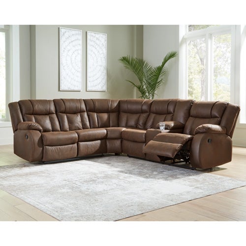 Signature Design by Ashley Trail Boys 2-Piece Manual Reclining Sectional In Walnut