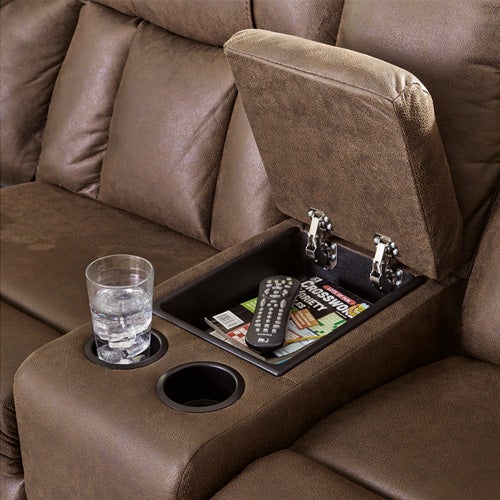Signature Design by Ashley Trail Boys 2-Piece Manual Reclining Sectional In Walnut
