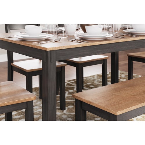 Signature Design by Ashley 6-Piece Gesthaven Dining Table with 4 Chairs and Bench in Slate Blue 
