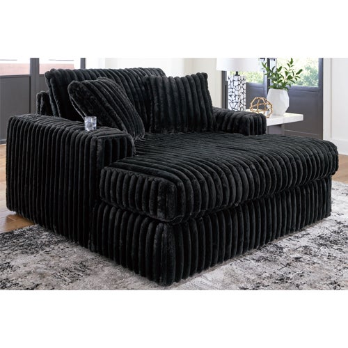 Signature Design by Ashley Midnight-Madness Oversized Chaise in Onyx