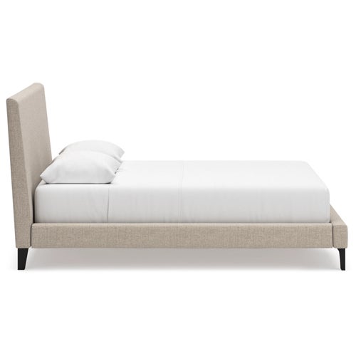 Signature Design by Ashley Cielden King Upholstered Bed with Roll Slats in Soft Gray
