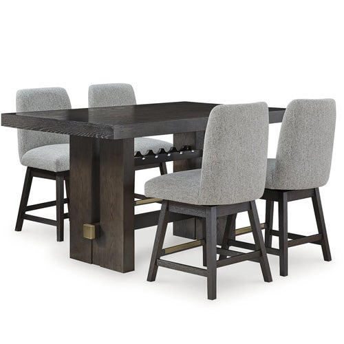 Signature Design by Ashley 5-Piece Burkhaus Counter Height Dining Table & 4 Barstools
