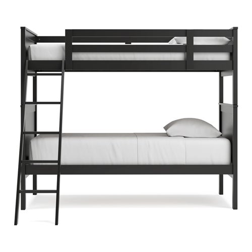 Signature Design by Ashley Nextonfort Twin over Twin Bunk Bed with Mattresses