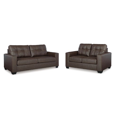 Signature Design by Ashley Barlin Mills Sofa and Loveseat in Umber