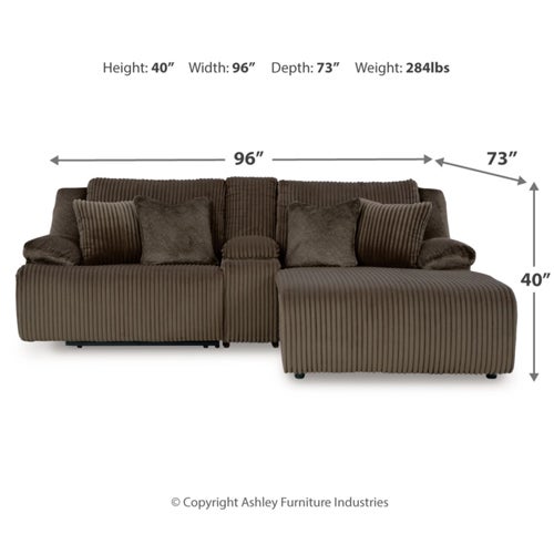 Signature Design by Ashley Top Tier 3-Piece Reclining Sectional Sofa with Chaise