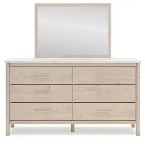 Signature Design by Ashley Cadmori Queen Panel Bed, Dresser, Mirror & 1 Nightstand