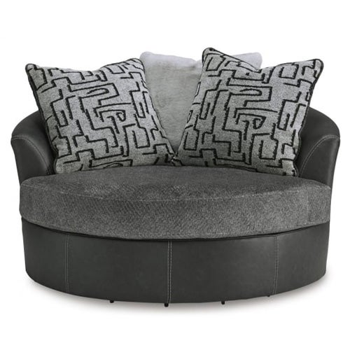Benchcraft Brixley Pier Oversized Swivel Accent Chair In Graphite