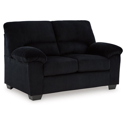 Signature Design by Ashley 2-Piece Simple Joy Sofa & Loveseat in Onyx