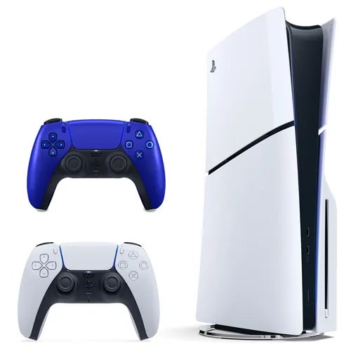 PS5 Bundle - Slim 1TB Disc Console With Extra Cobalt Blue Controller