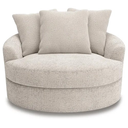 Signature Design by Ashley Cuddle Plush Oversized Swivel Accent Chair In Arctic