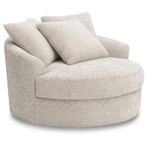Signature Design by Ashley Cuddle Plush Oversized Swivel Accent Chair In Arctic