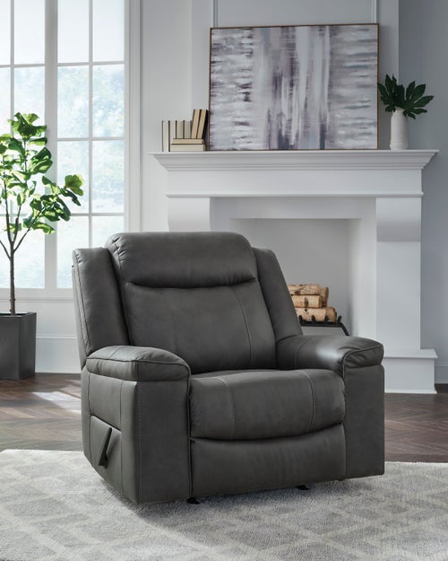 Signature Design by Ashley Status Check Recliner - Shadow