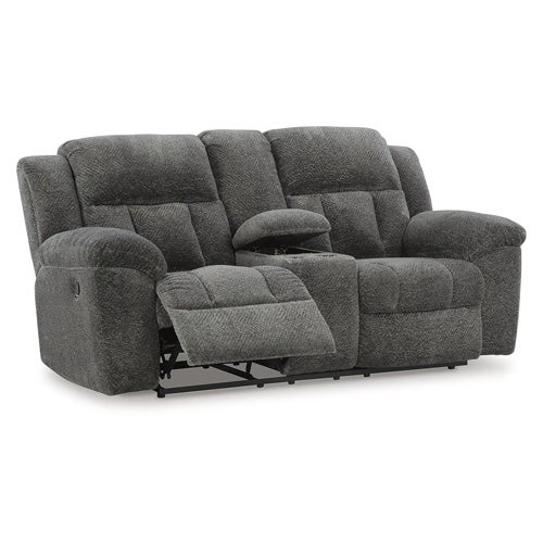 Signature Design by Ashley Frohn Reclining Sofa and Loveseat In Graphite