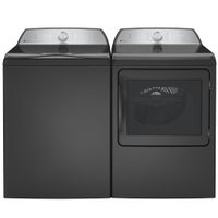GE Profile 5.0 Cu. Ft. Washer and 7.4 Cu. Ft. Gas Dryer in Diamond Gray display image