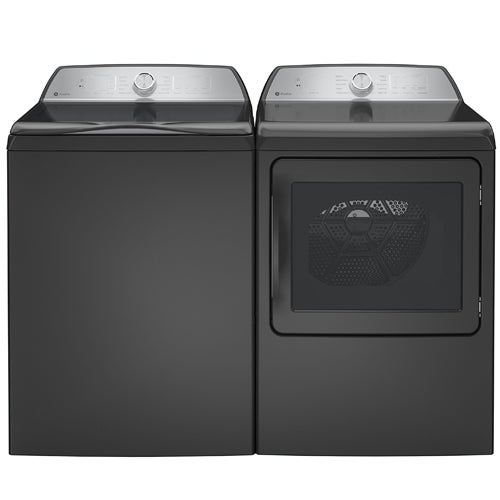 GE Profile 5.0 Cu. Ft. Washer & 7.4 Cu. Ft. Gas Dryer in Diamond Grey