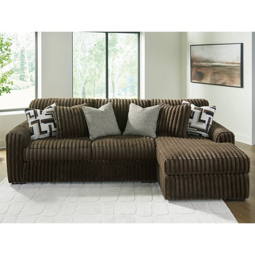Signature Design by Ashley Midnight-Madness 2-Piece Sectional Sofa with Chaise in Chocolate