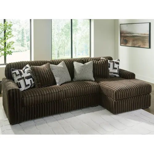 Signature Design by Ashley Midnight-Madness 2-Piece Sectional Sofa with Chaise in Chocolate
