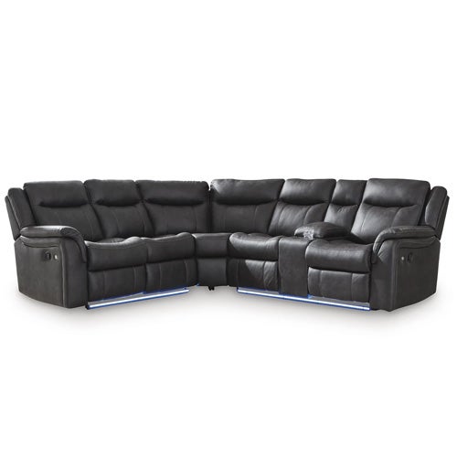 Signature Design by Ashley Sultan Meadow 2-Piece Reclining Sectional in Carbon