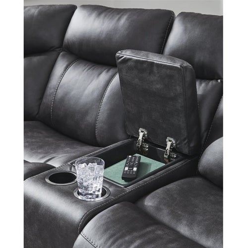 Signature Design by Ashley Sultan Meadow 2-Piece Reclining Sectional in Carbon