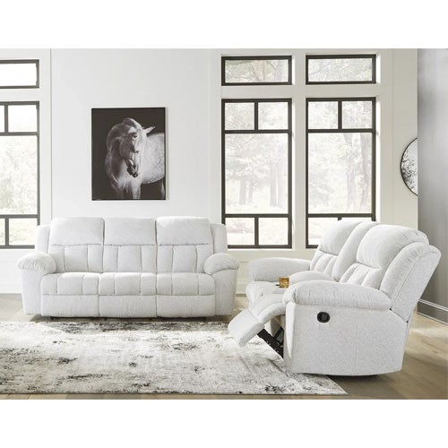 Signature Design by Ashley Frohn Reclining Sofa and Loveseat In Snow
