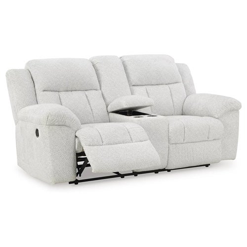 Signature Design by Ashley Frohn Reclining Sofa and Loveseat In Snow