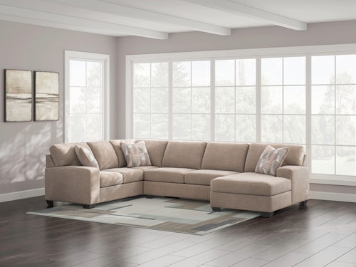 Benchcraft Newellen 3-Piece Sectional with Chaise-Hemp