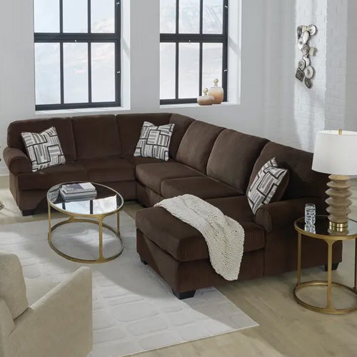 Signature Design by Ashley Kimlee 3-Piece Sectional with Chaise in Chocolate