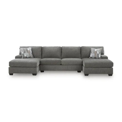 Signature Design by Ashley Clarington 3 Piece Sectional with Double Chaise - Gray