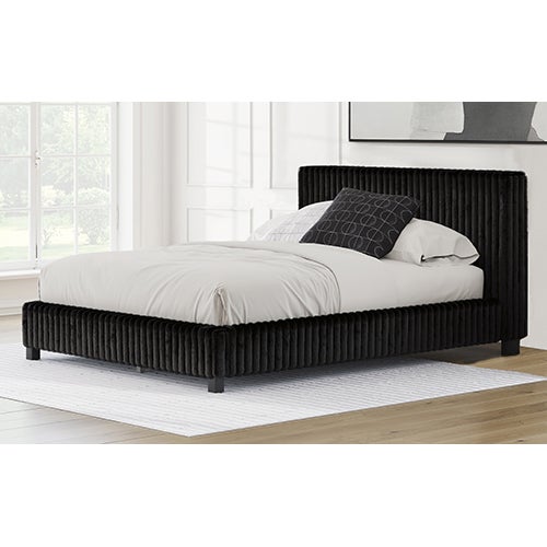 Signature Design by Ashley Zuraleus Queen Upholstered Bed In Black