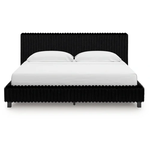 Signature Design by Ashley Zuraleus Queen Upholstered Bed in Black