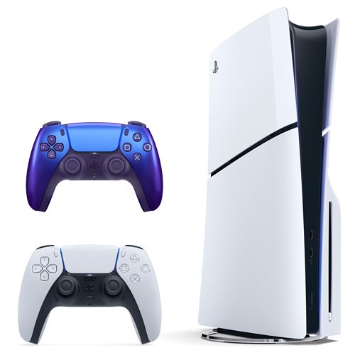 PS5 Slim 1TB Disc Console with Extra Chroma Indigo Controller