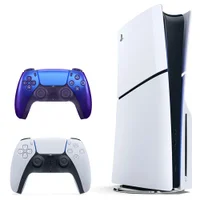 PS5 Slim 1TB Disc Console + Chroma Indigo Controller display image