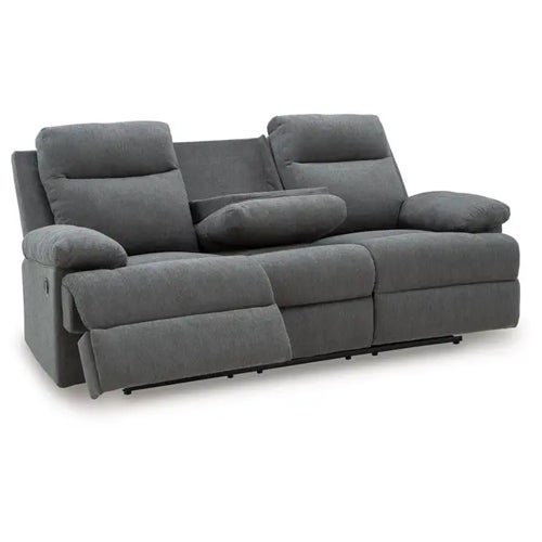 2-Pc Side-Swipe Reclining Sofa & Loveseat in Charcoal