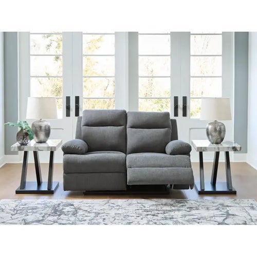 2-Pc Side-Swipe Reclining Sofa & Loveseat in Charcoal