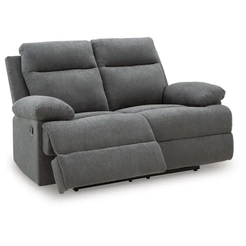 2-Pc Side-Swipe Reclining Sofa & Loveseat in Charcoal