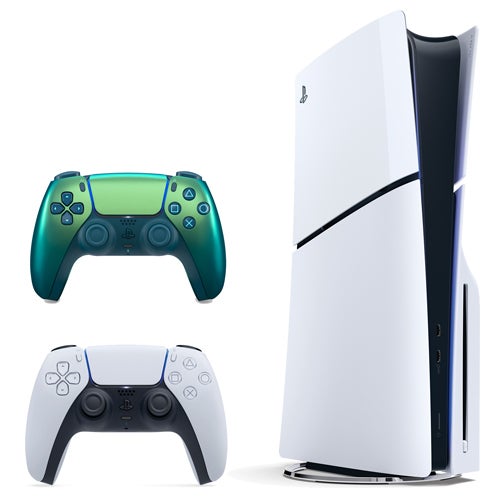 PS5 Slim 1TB Disc Console & Extra Chroma Teal Controller