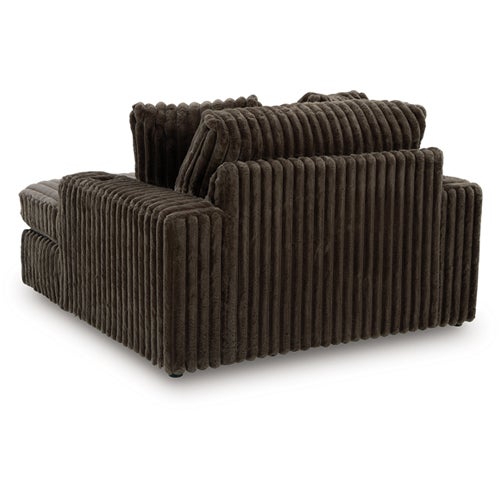Midnight Madness Oversized Chaise & 4 Accent Pillows in Chocolate