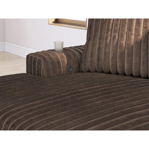 Midnight Madness Oversized Chaise & 4 Accent Pillows in Chocolate