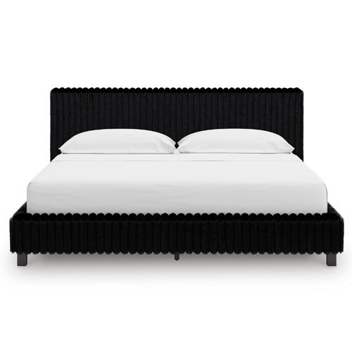 Signature Design by Ashley Zuraleus Queen Upholstered Bed, Dresser, Mirror & Nightstand