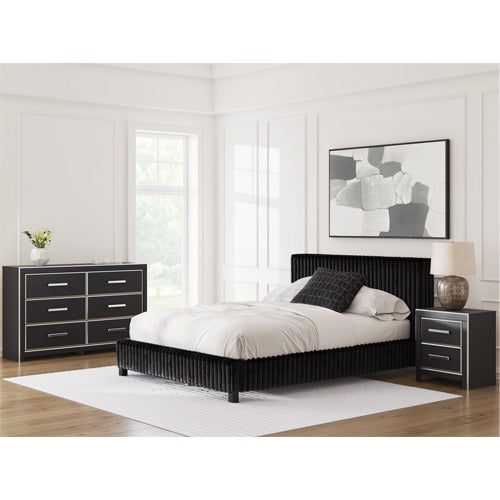 Signature Design by Ashley Zuraleus Queen Upholstered Bed, Dresser, Mirror & Nightstand