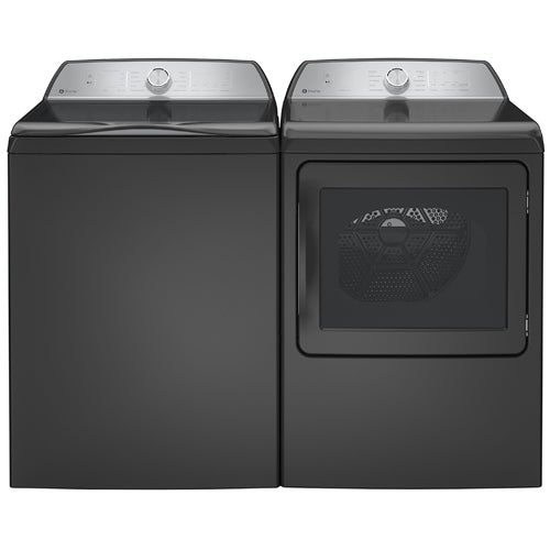 GE Profile 5.0 Cu. Ft. Washer & 7.4 Cu. Ft. Gas Dryer in Diamond Gray