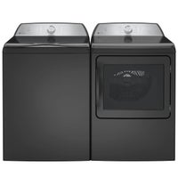 GE Profile 5.0 cu. ft. Washer and 7.4 cu. ft. Gas Dryer - Diamond Gray display image