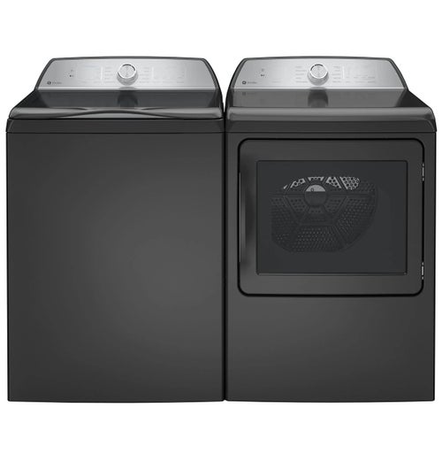 GE Profile 5.0 cu. ft. Washer and 7.4 cu. ft. Gas Dryer - Diamond Gray